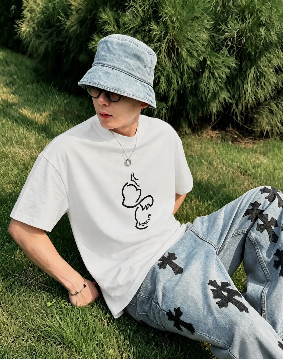 moncle～ logo 《 》7a tee ， Same Style ， : Black White Coffee Brown Size：S（90-130 ） M（125-150 ） L（135-165 ） XL（160-190 ） XXL（185-220 ）